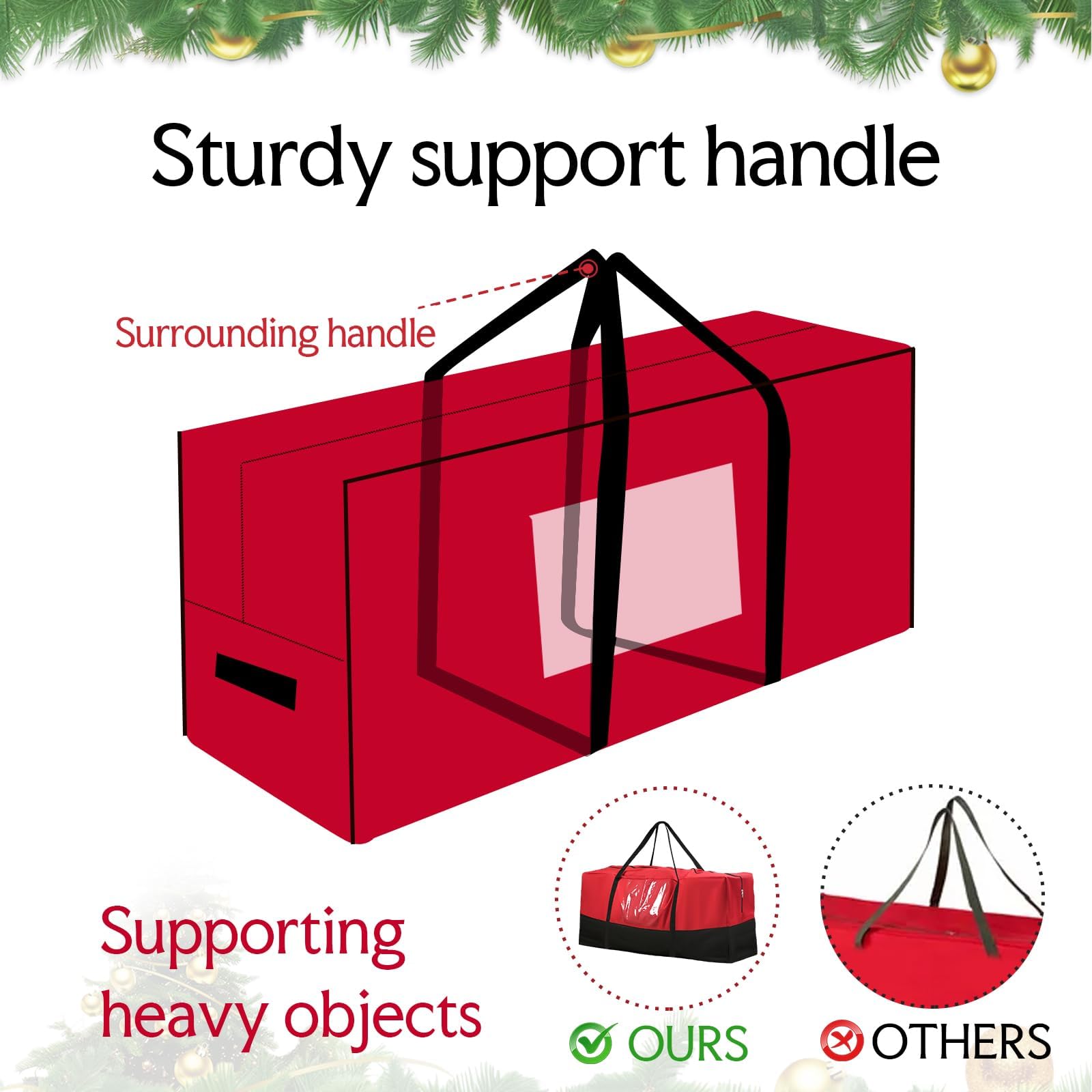 NAVTUE bag with double zippers for easy loading of your tree.
