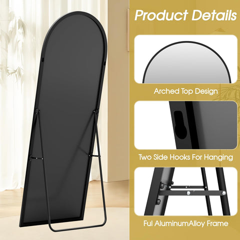 NBGV arch full-length mirror black frame fits modern spaces