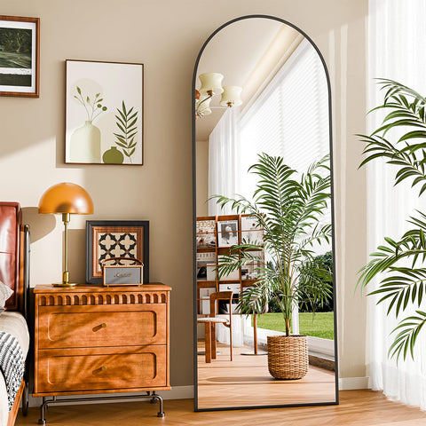 NBGV arch full-length mirror side view shows slim frame and stand