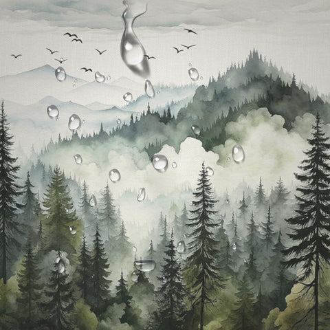 NBVKO Green Misty Forest bathroom decor enhances nature-inspired ambiance