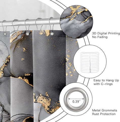 NBVKO 12-piece shower curtain hooks enable easy installation