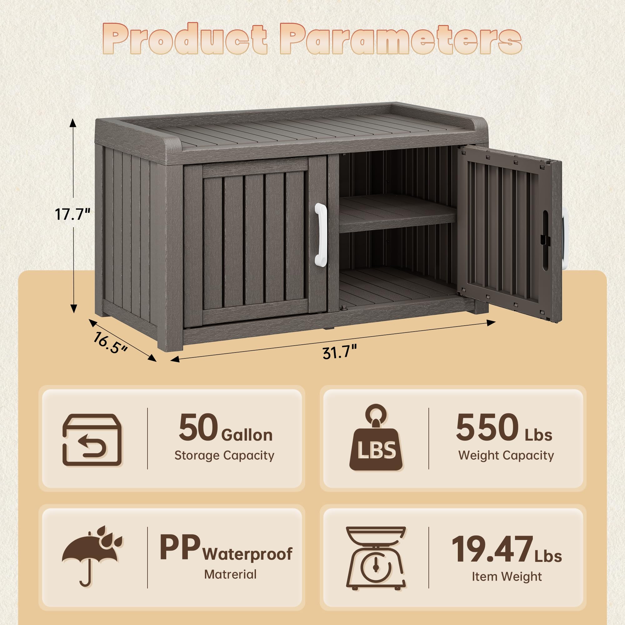 NBYSGO interior with adjustable shelves fits boots and sneakers.
