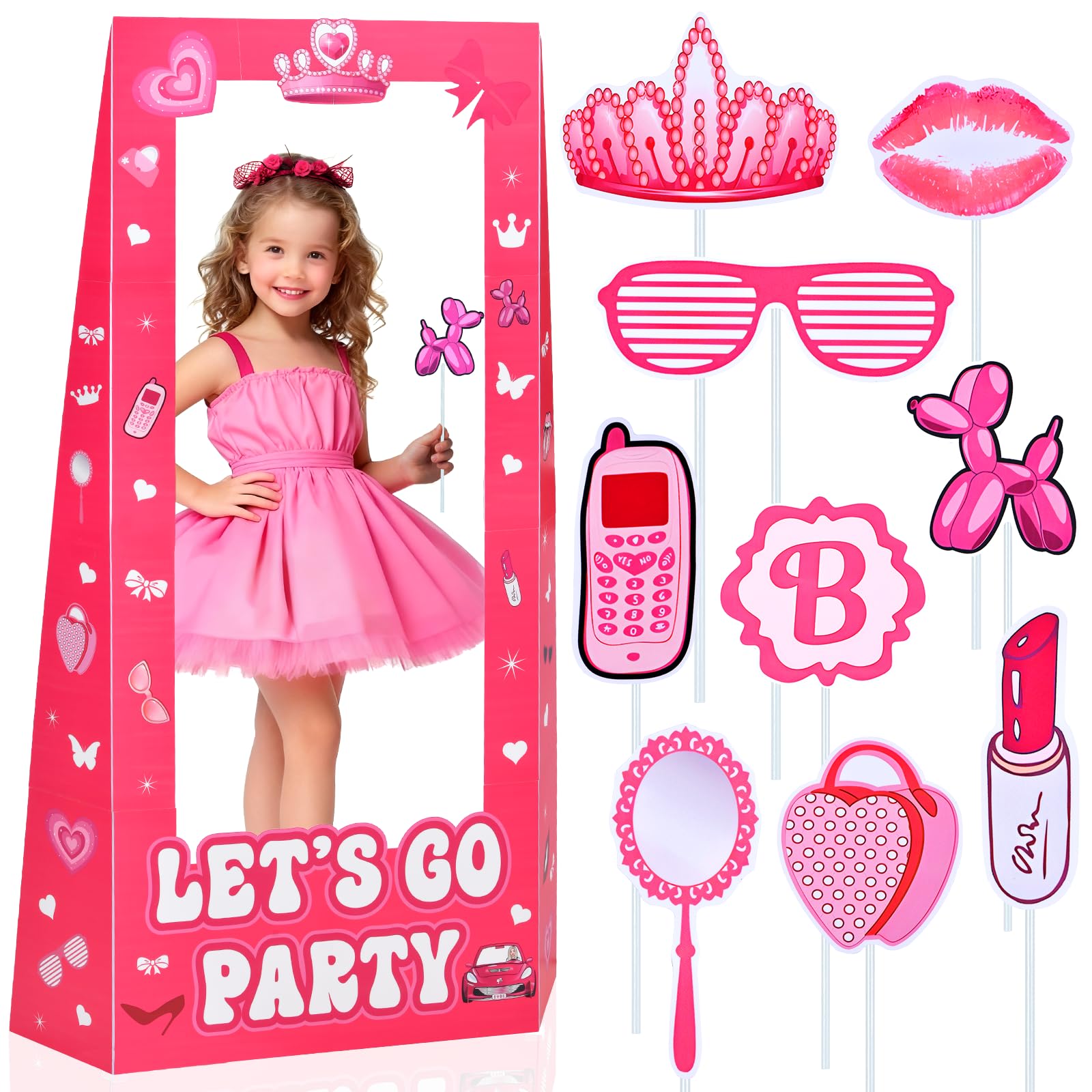 NCPLYGOU doll photo booth 4.5ft centerpiece for princess parties.