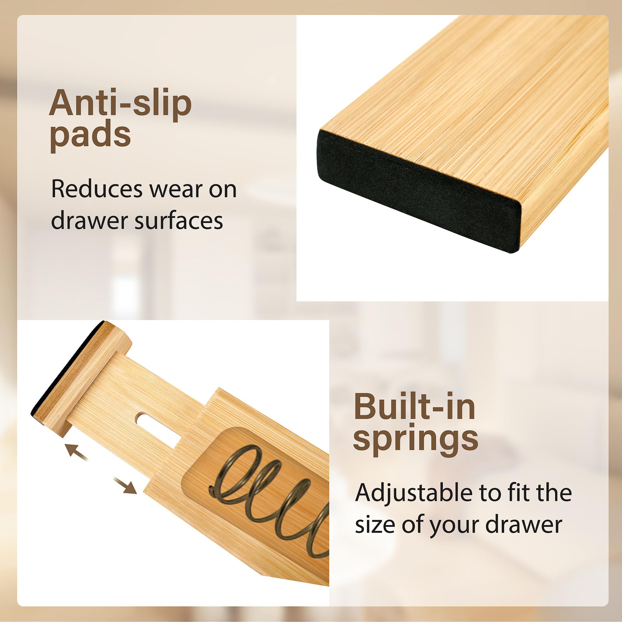 NCUE bamboo divider with easy install and removal keeps desks tidy and stress-free