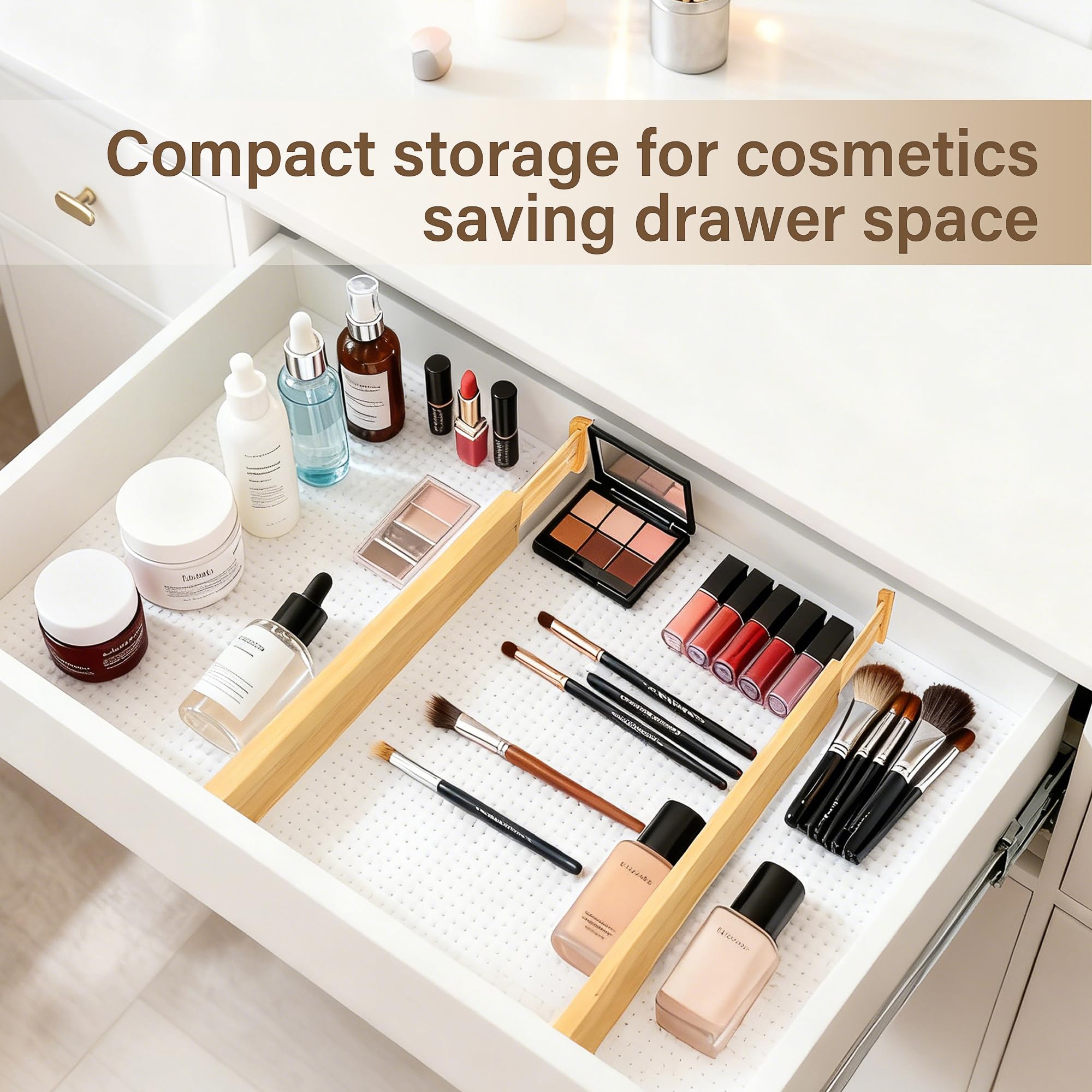 NCUE durable bamboo divider resists deformation for long-lasting use.