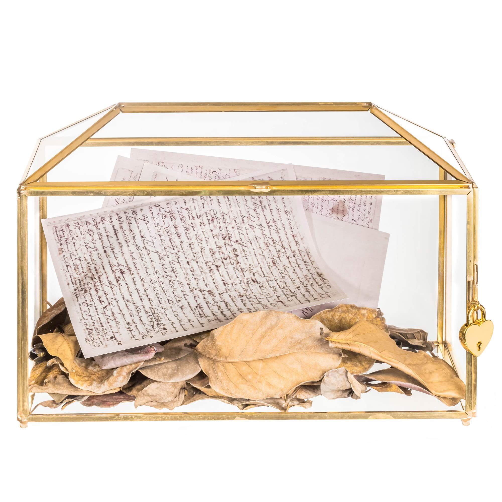 NCYP glass wedding card box with slot on top for secure guest cards