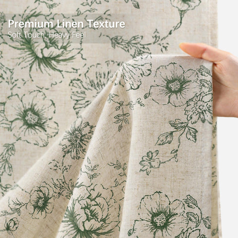 NDDYCU Farmhouse Linen Curtain grommets close-up with rust-resistant hardware.