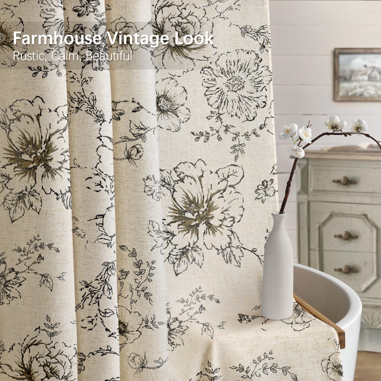 NDDYCU linen blend curtain texture highlights warm rustic feel
