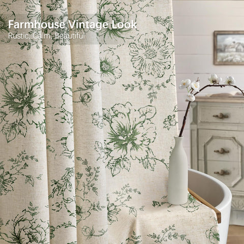 NDDYCU Farmhouse Linen Curtain fabric texture close-up showing durable, natural blend.