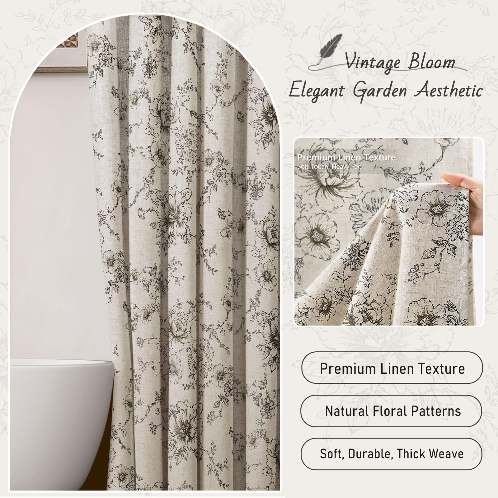 NDDYCU curtain features rust-resistant grommets and included hooks for easy hanging