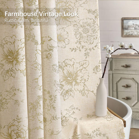 NDDYCU linen-feel fabric texture offers durable farmhouse style.