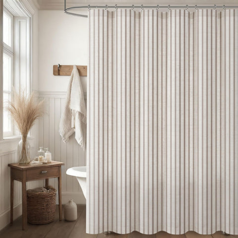 NDDYCU Linen blend curtain provides gentle light filtering and privacy for bathrooms.