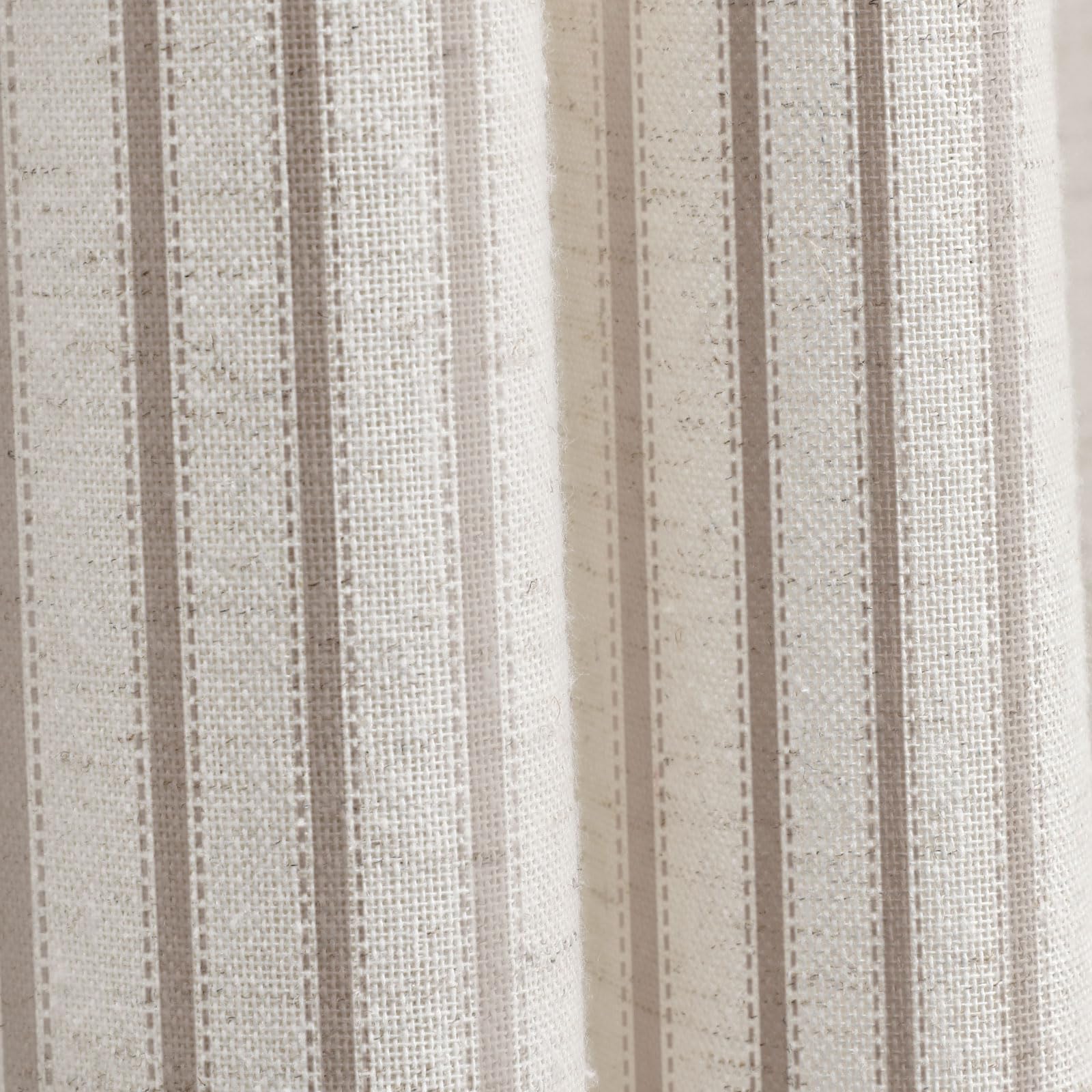 NDDYCU Taupe stripe curtain maintains soft texture and easy care in baths.