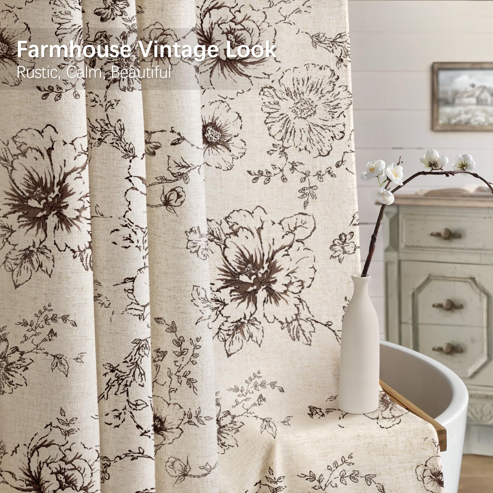 NDDYCU floral bloom pattern close-up highlighting beige and earthy tones.