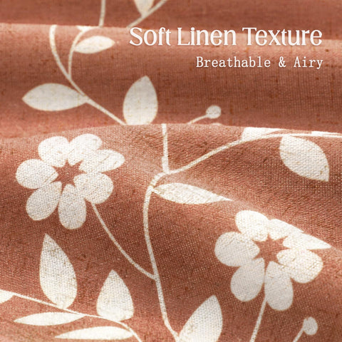 NDDYCU terracotta-floral-print brings warm, rustic bathroom decor.