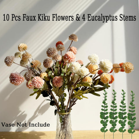Neabuler 10-pack faux kiku stems for versatile arrangements.