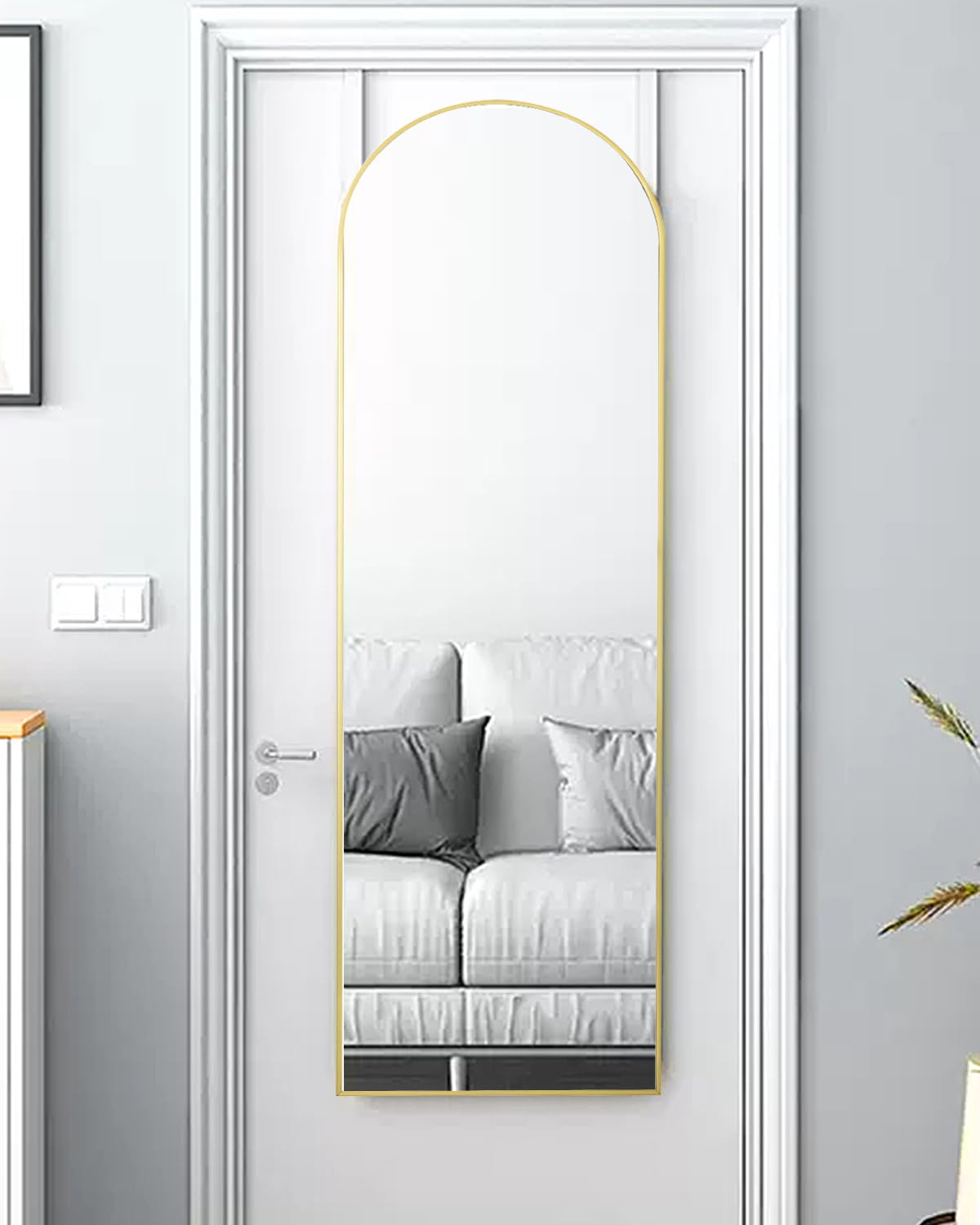 NEARBYSD 48x14 gold full-length door mirror for quick outfit checks in tight spaces