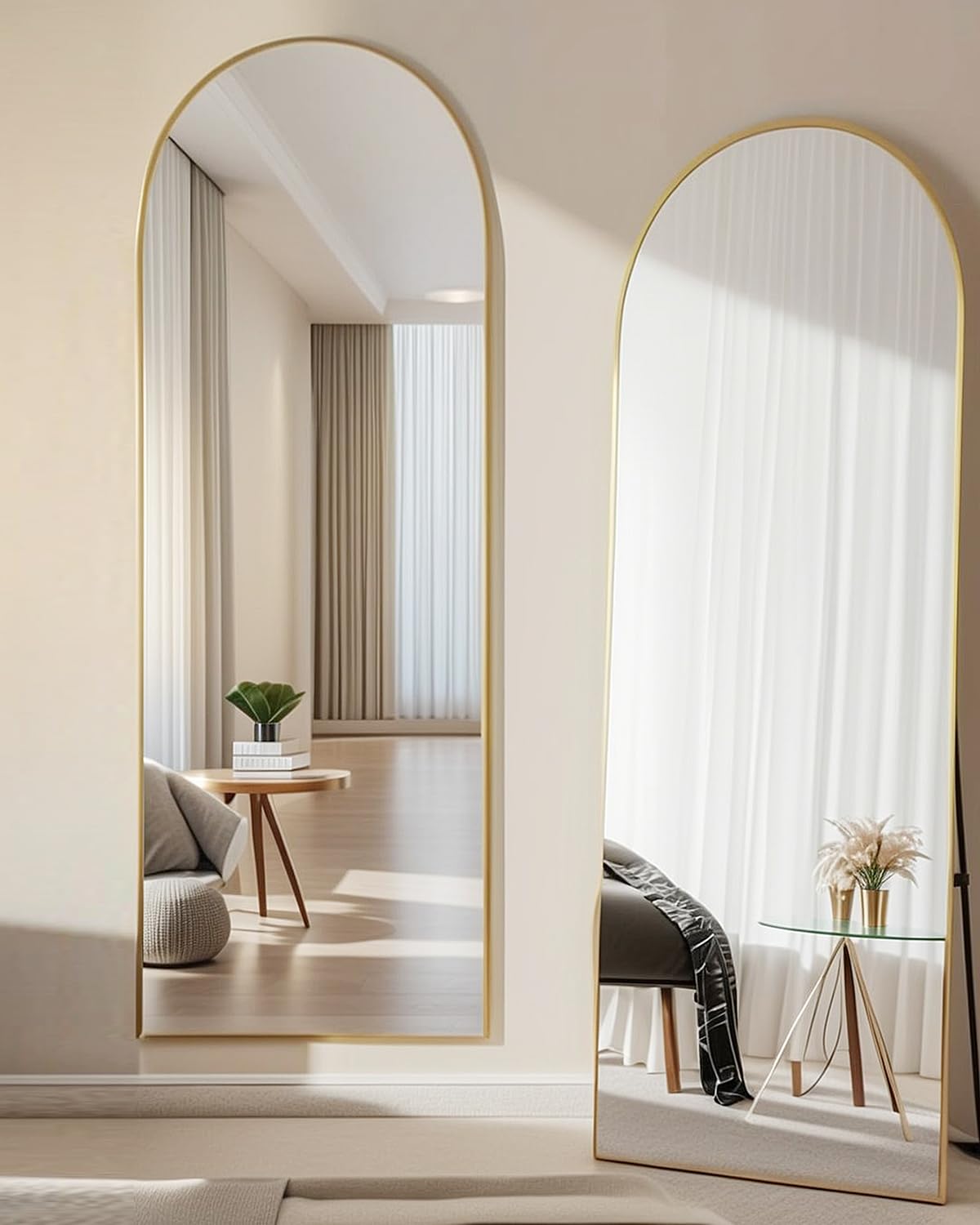 NEARBYSD arch-top mirror adds elegance to bedrooms or dressing rooms