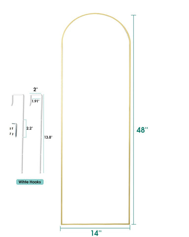 NEARBYSD arch-top gold frame mirror adds elegant focal point to any room