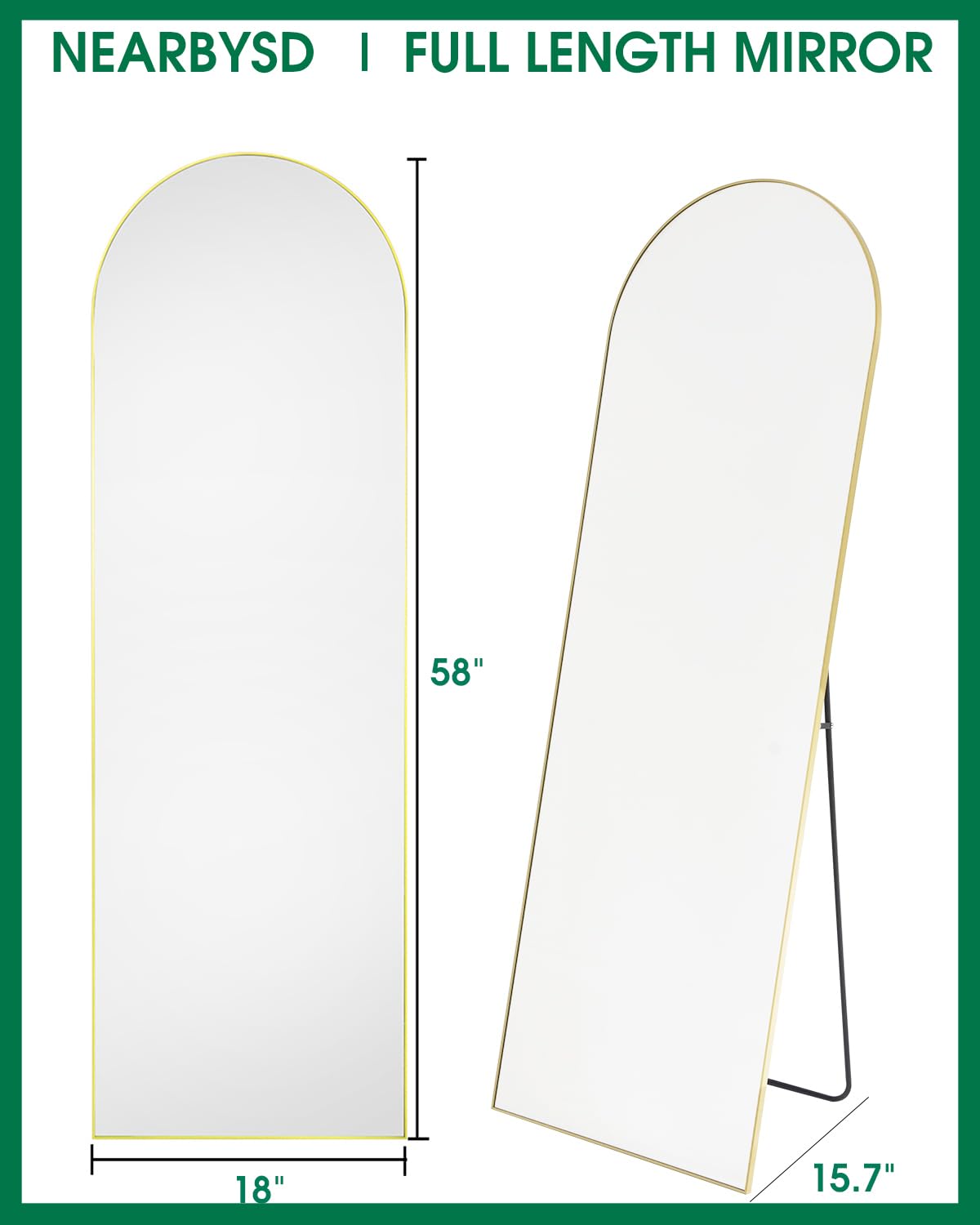 NEARBYSD tempered-glass dressing mirror with safety features for daily use