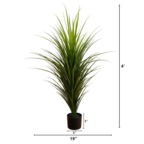 Nearly Natural 4ft artificial grass plant in nursery planter ready for décor.