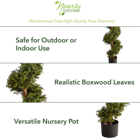 Nearly Natural topiary in a foyer setting adds year-round greenery.
