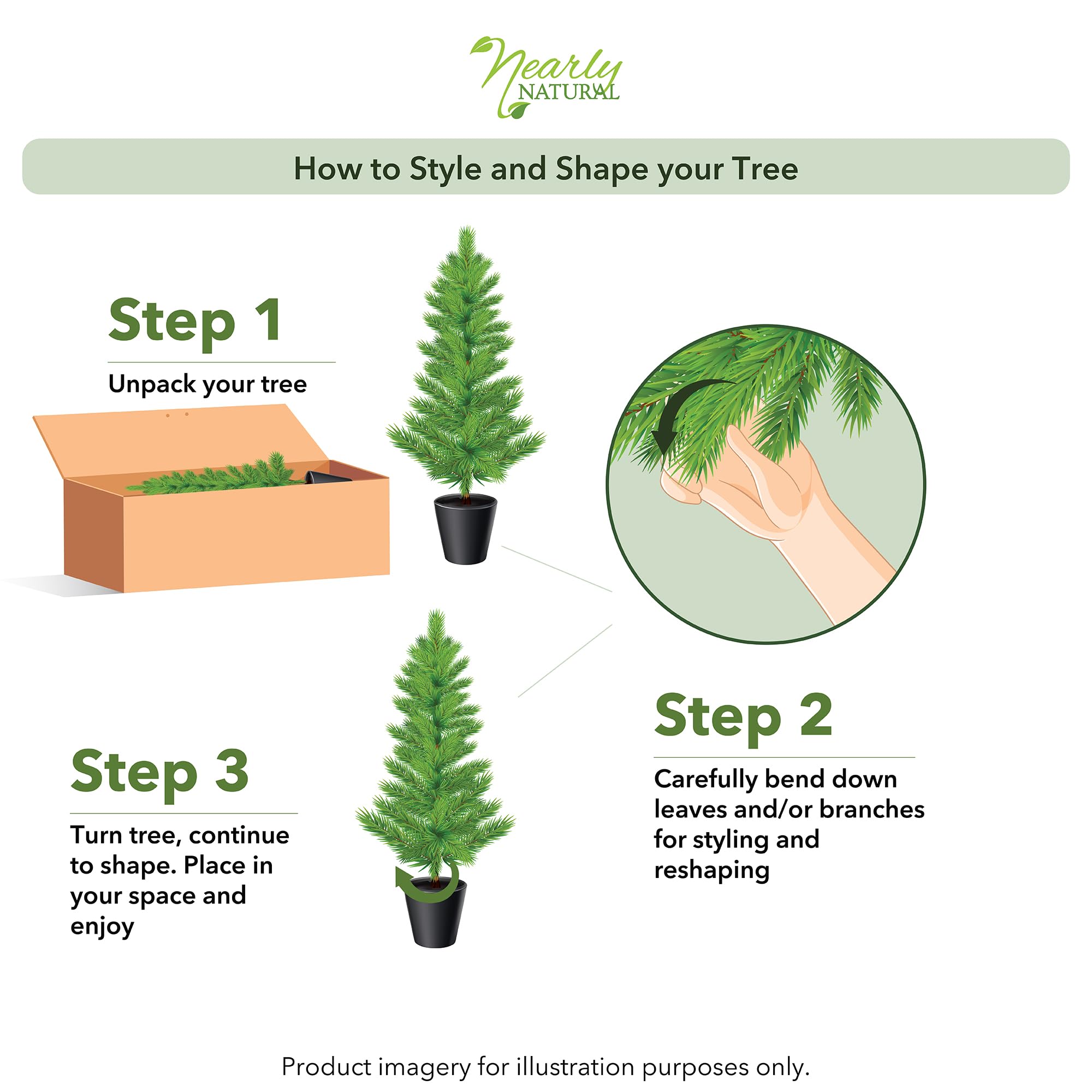 Nearly Natural Cedar Pine with 1,000 tips adds realistic fullness to spaces.