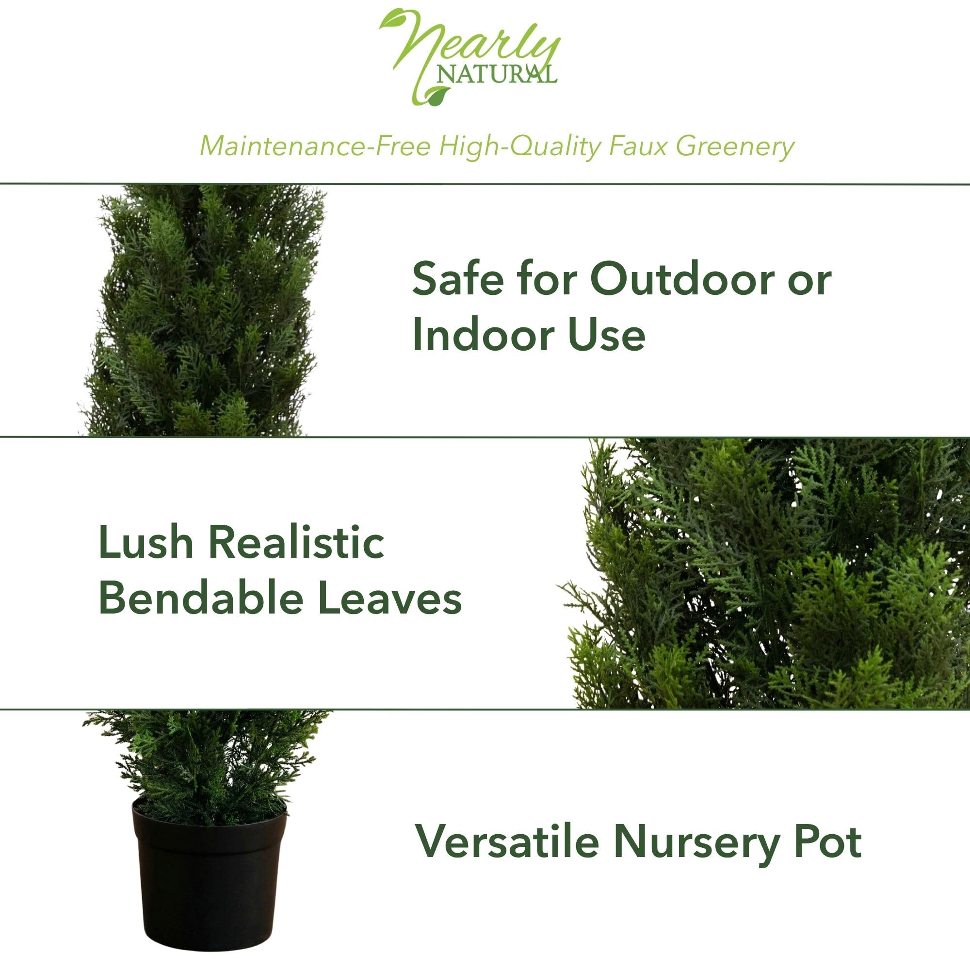 Nearly Natural Cedar Pine branch details highlight natural fullness and versatility.