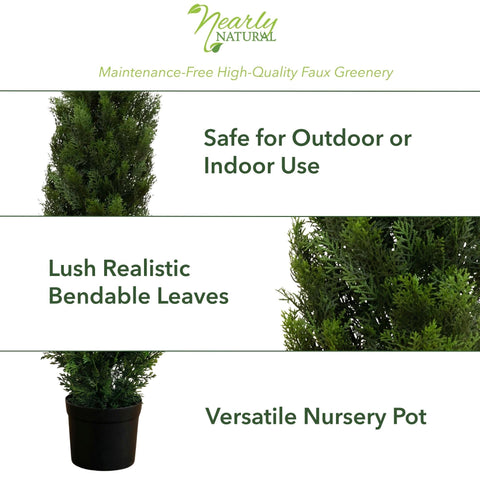 Nearly Natural Cedar Pine branch details highlight natural fullness and versatility.