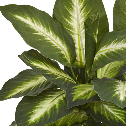 Nearly Natural Dieffenbachia leaves close-up shows realistic variegation.