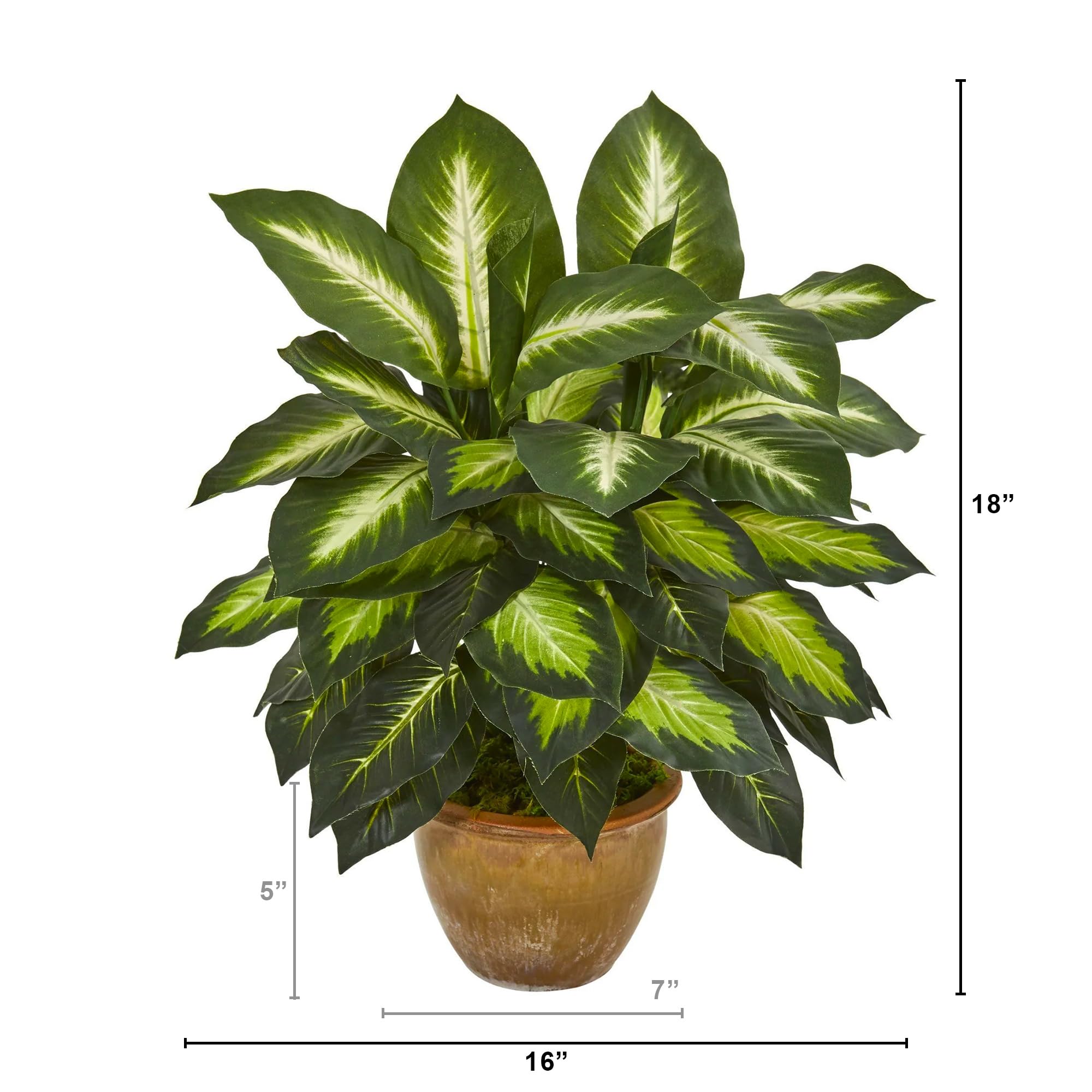 Nearly Natural variegated leaves detail highlights natural-looking texture.
