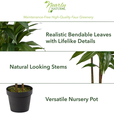 Nearly Natural dracaena nursery-pot setup ready for immediate decor.