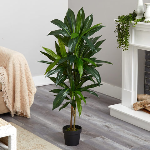 Nearly Natural dracaena real-touch leaves close-up showing texture and lifelike detail.