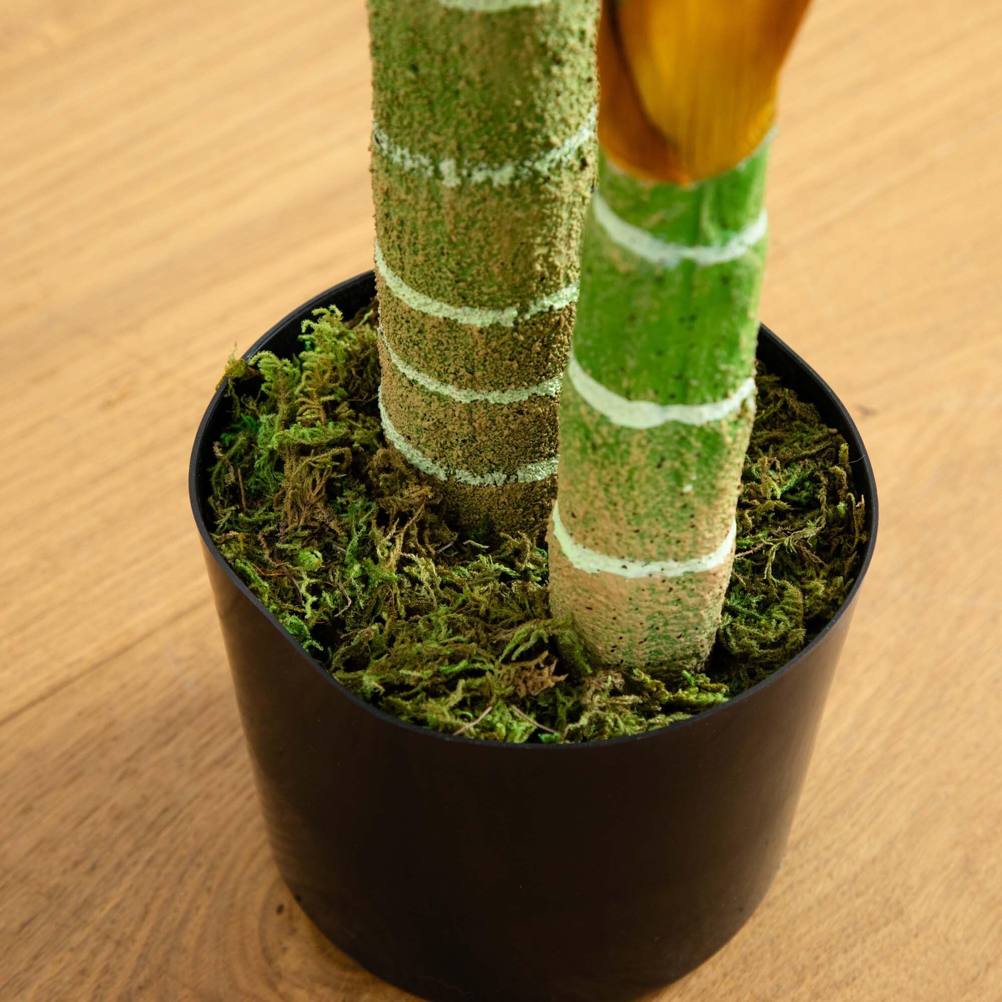 Durable polyester and plastic materials in Nearly Natural Golden Cane Palm
