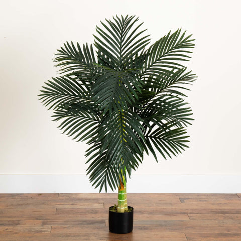 Secure packaging protects the Nearly Natural Golden Cane Palm during shipping