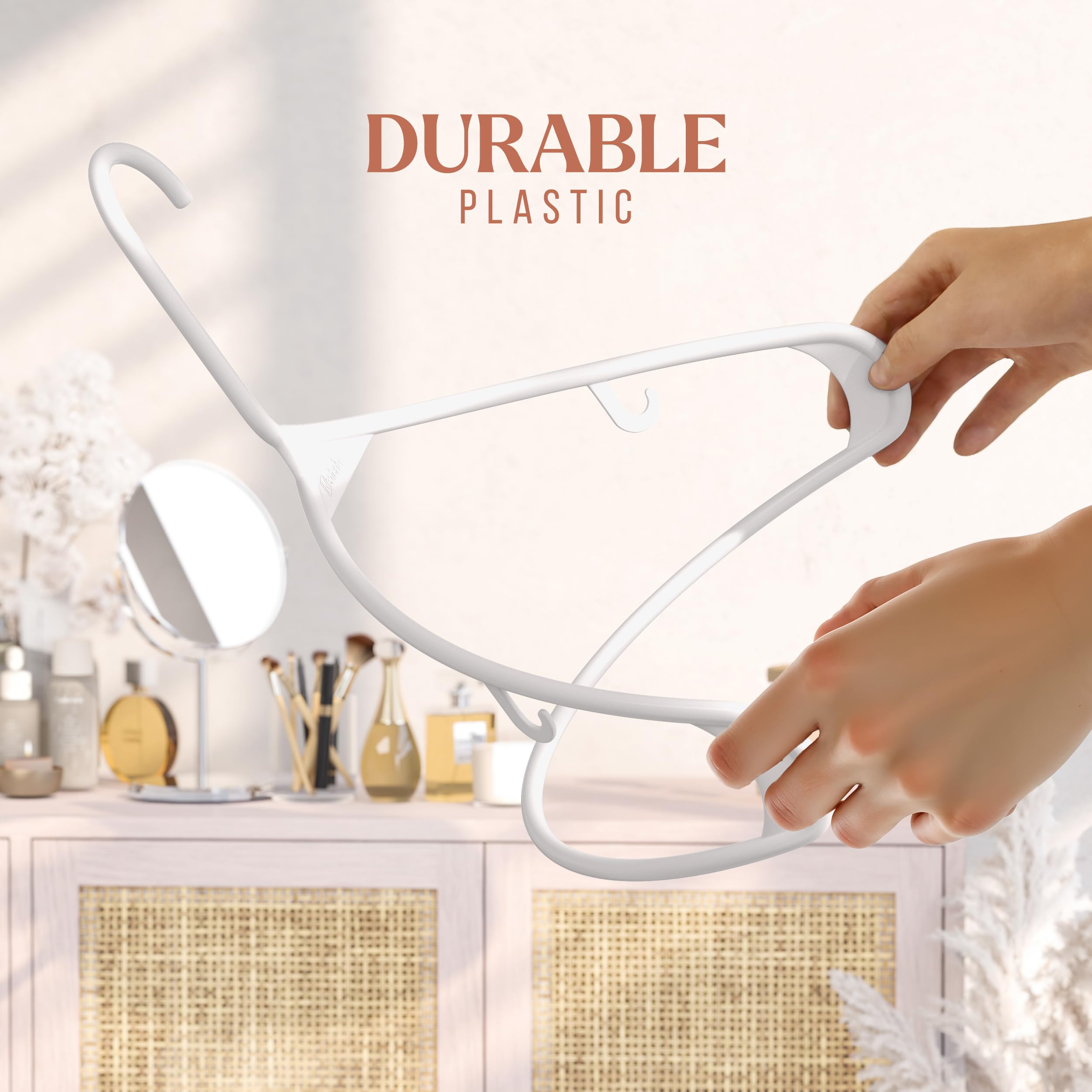NEATERIZE air-drying double-hook design supports garments after washing.