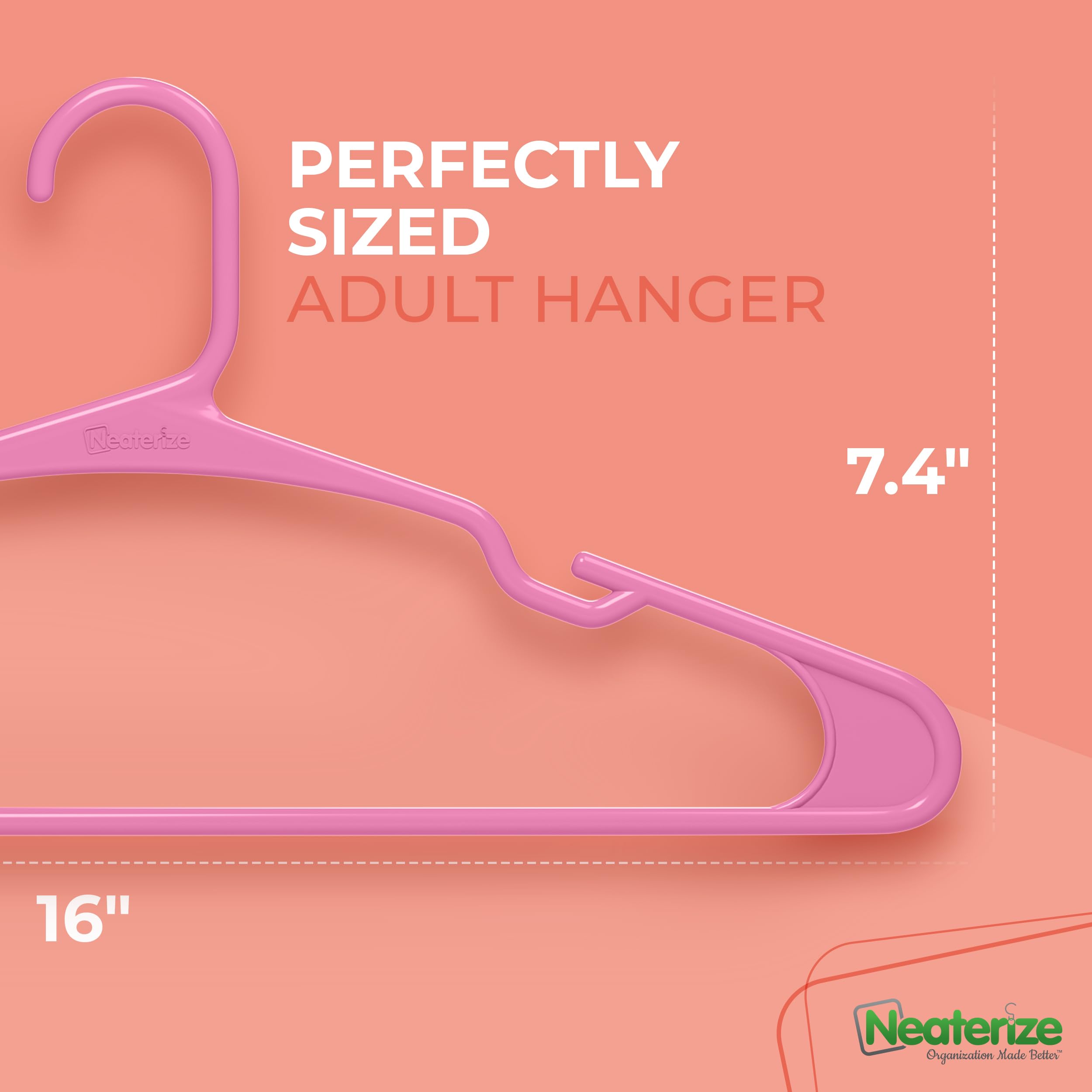 NEATERIZE angled hanger design prevents slipping