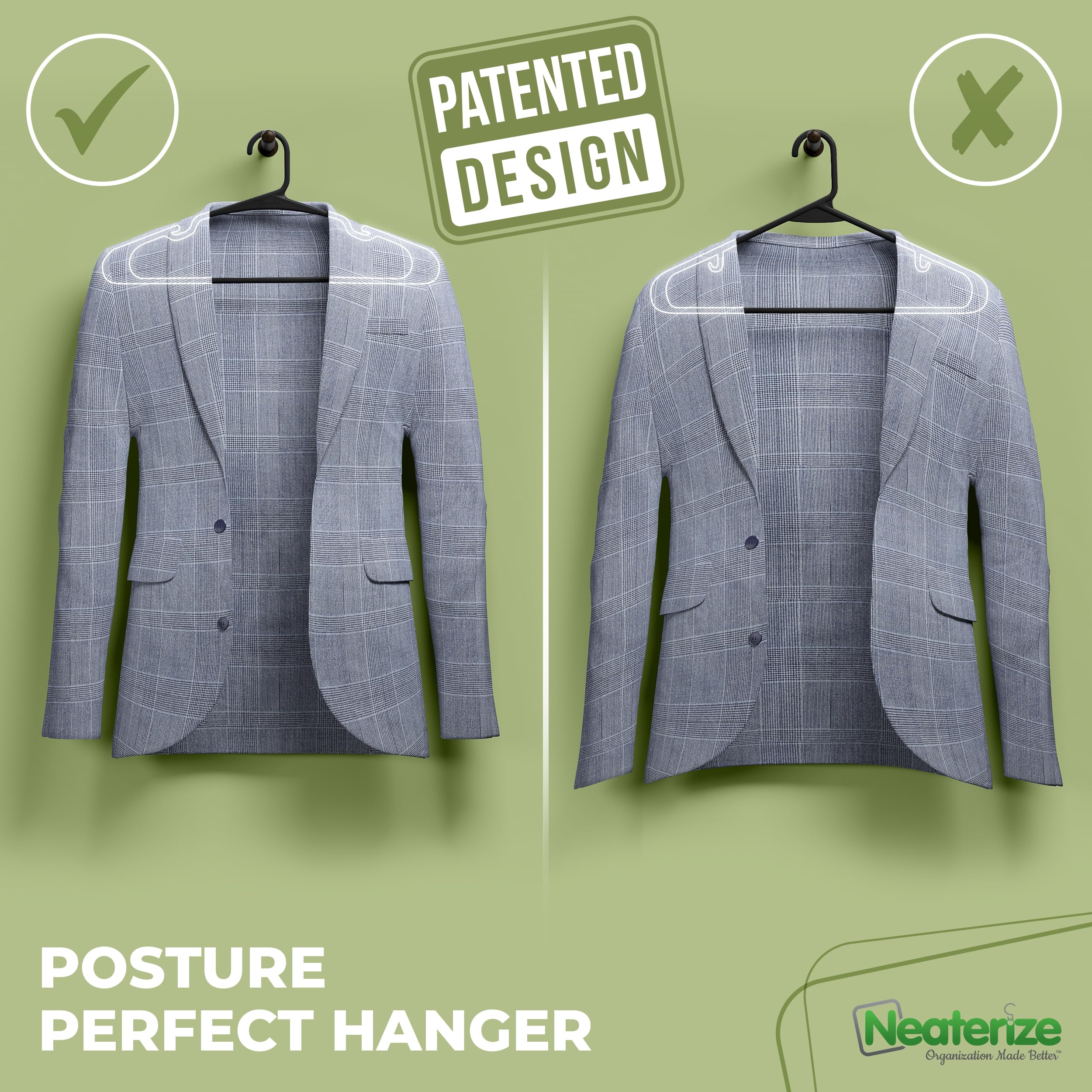 NEATERIZE black hangers set for a cohesive storage look