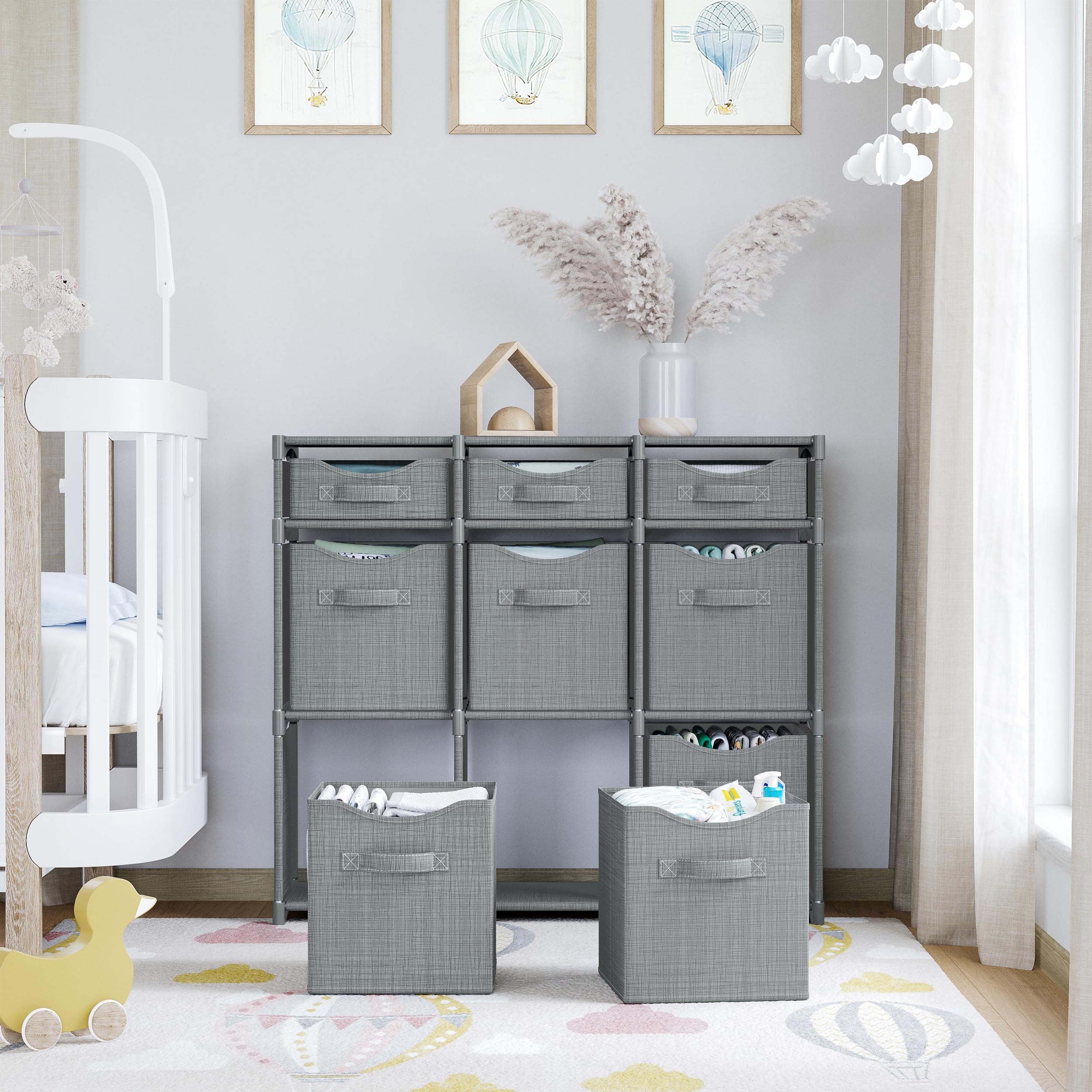 NEATERIZE closet organizer in grey style fits multiple rooms and decor