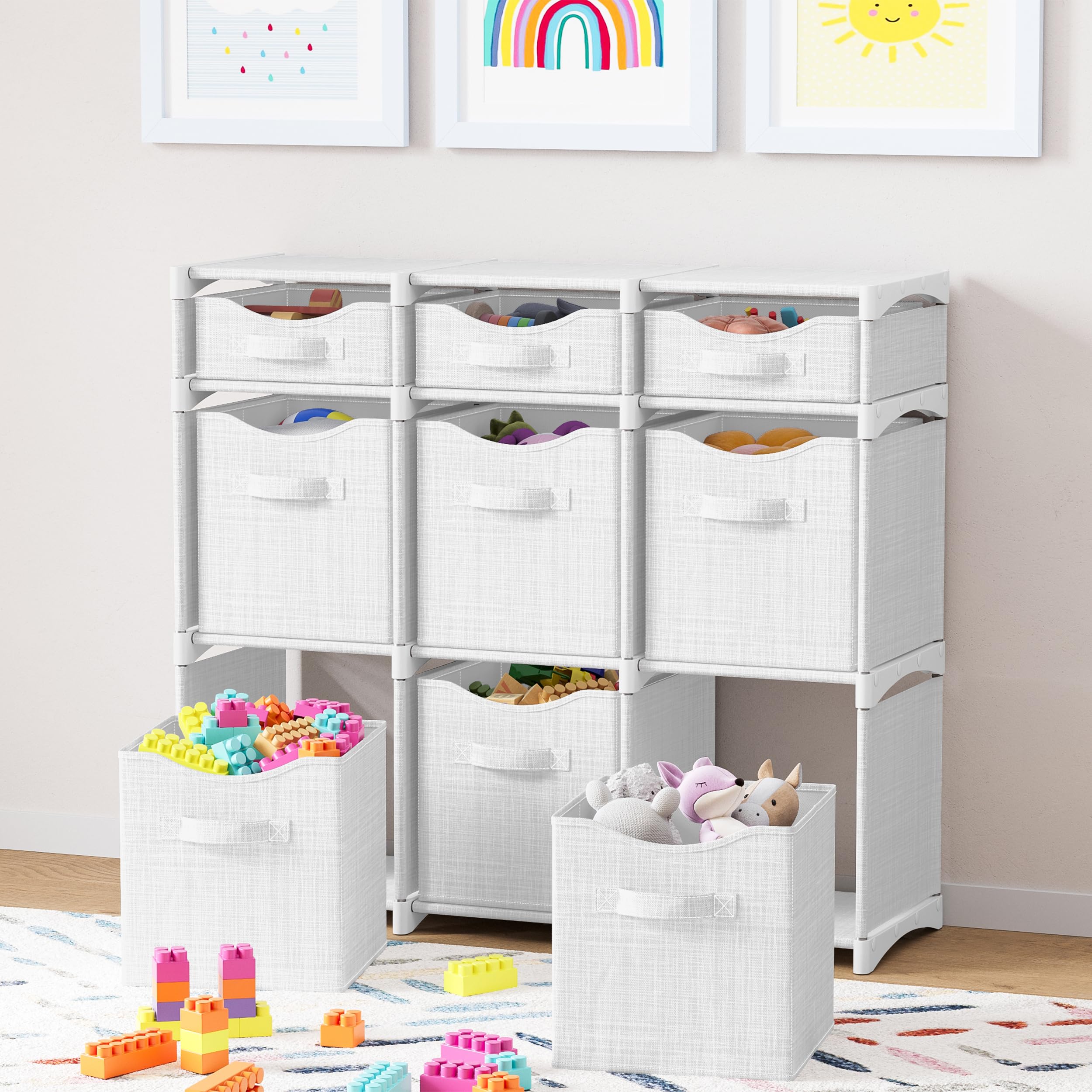 NEATERIZE large cubes offer spacious compartments for clothing and toys.