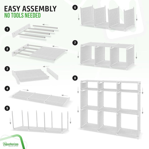 NEATERIZE small cubes provide compact compartments for small items and accessories.