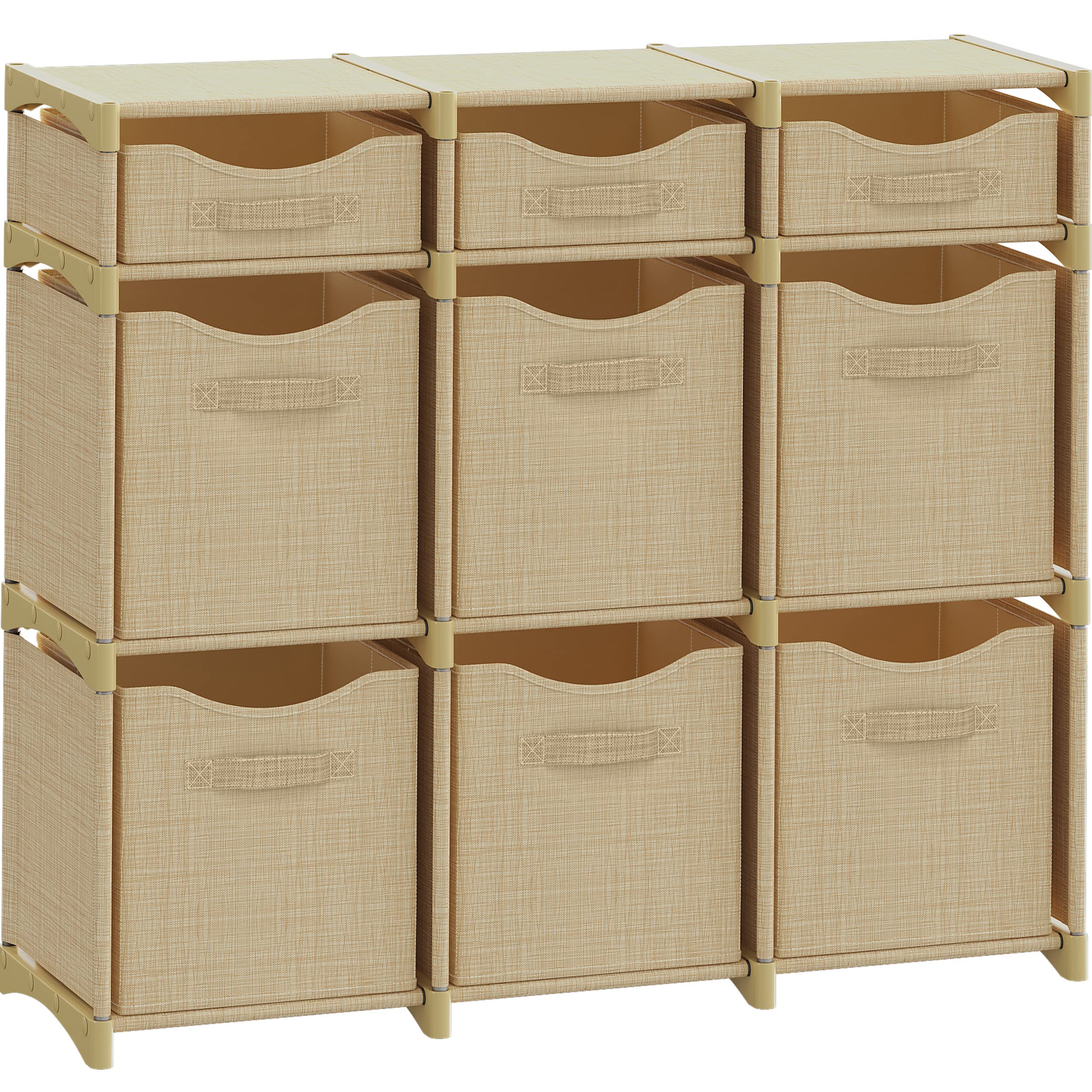 NEATERIZE cube storage unit assembled in beige for tidy closet organization.