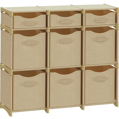 NEATERIZE cube storage unit assembled in beige for tidy closet organization.