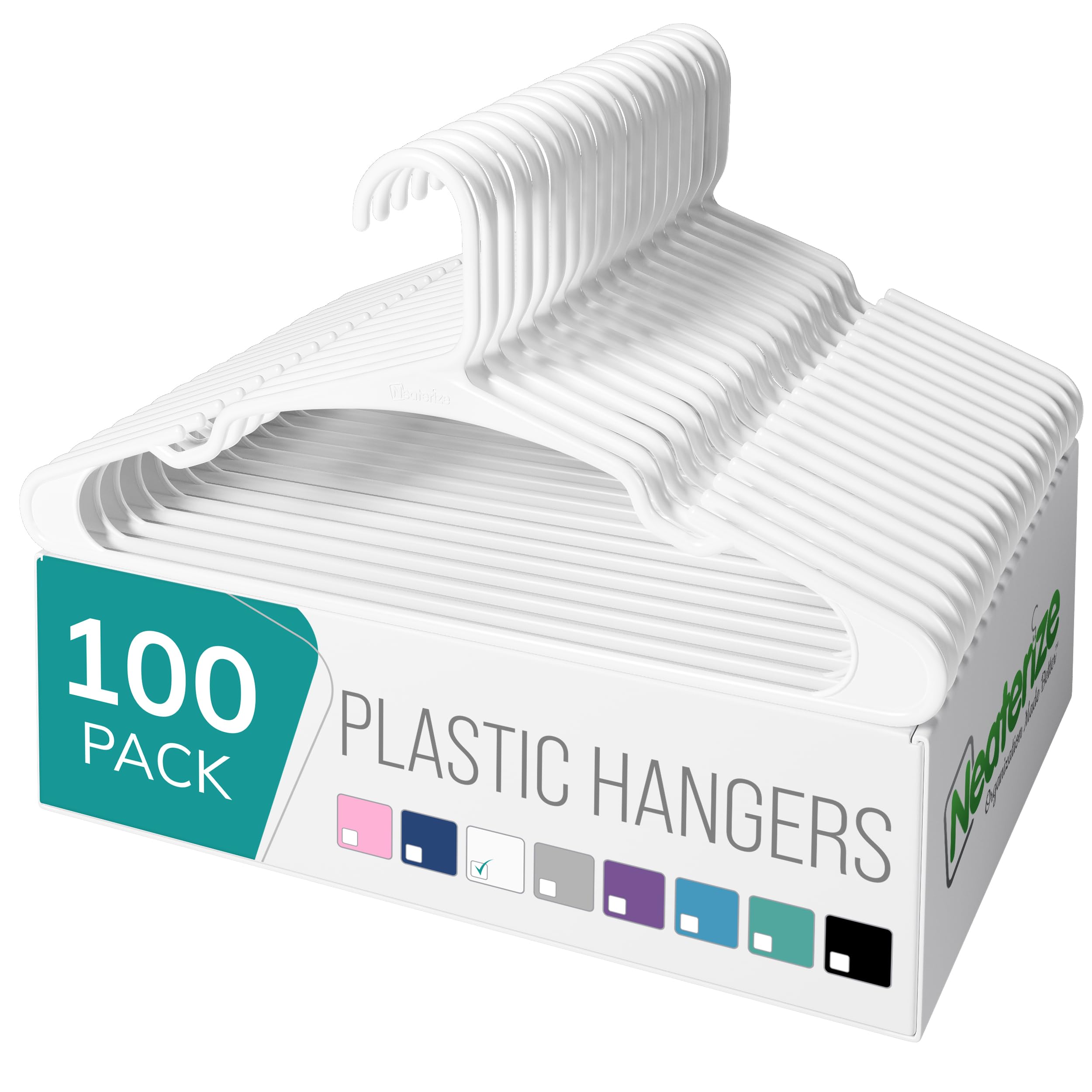NEATERIZE clothes hangers with angled design support garments and prevent shoulder slumping