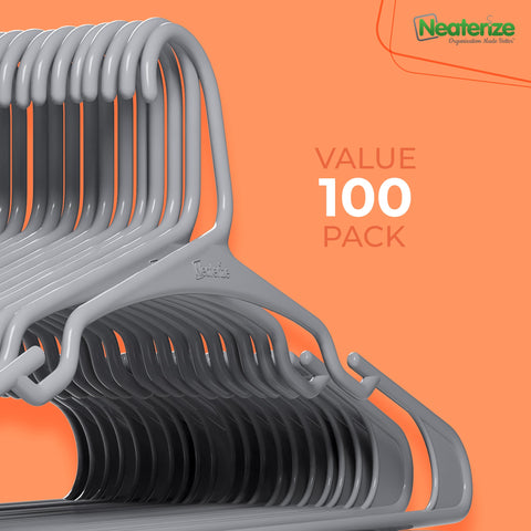NEATERIZE eco-friendly plastic hangers offer durable organization