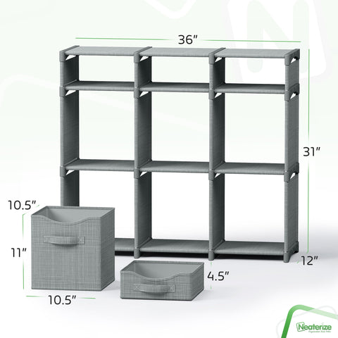 NEATERIZE large cubes store toys and clothes in tidy arrangements