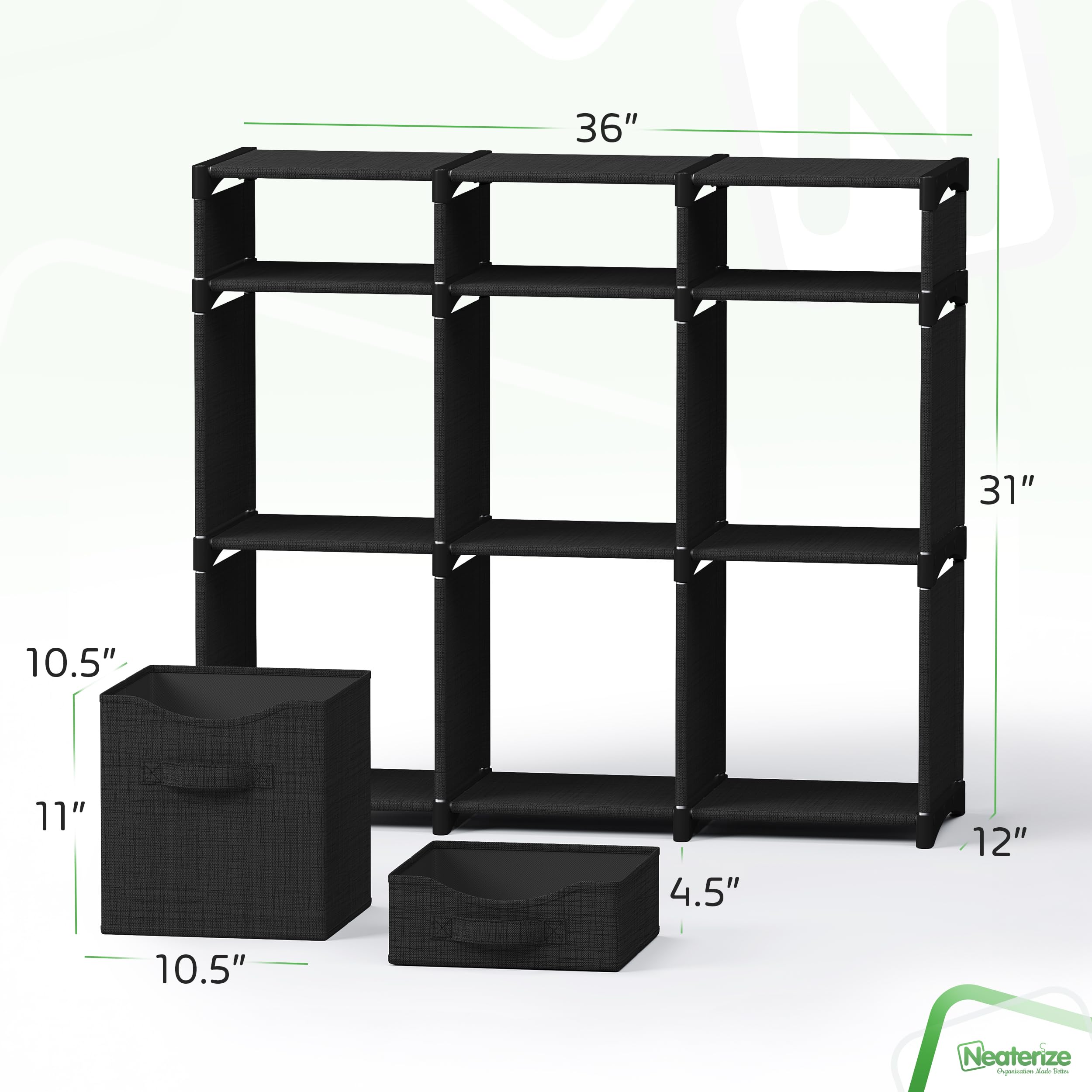 Large storage cubes provide spacious toy and clothing storage.