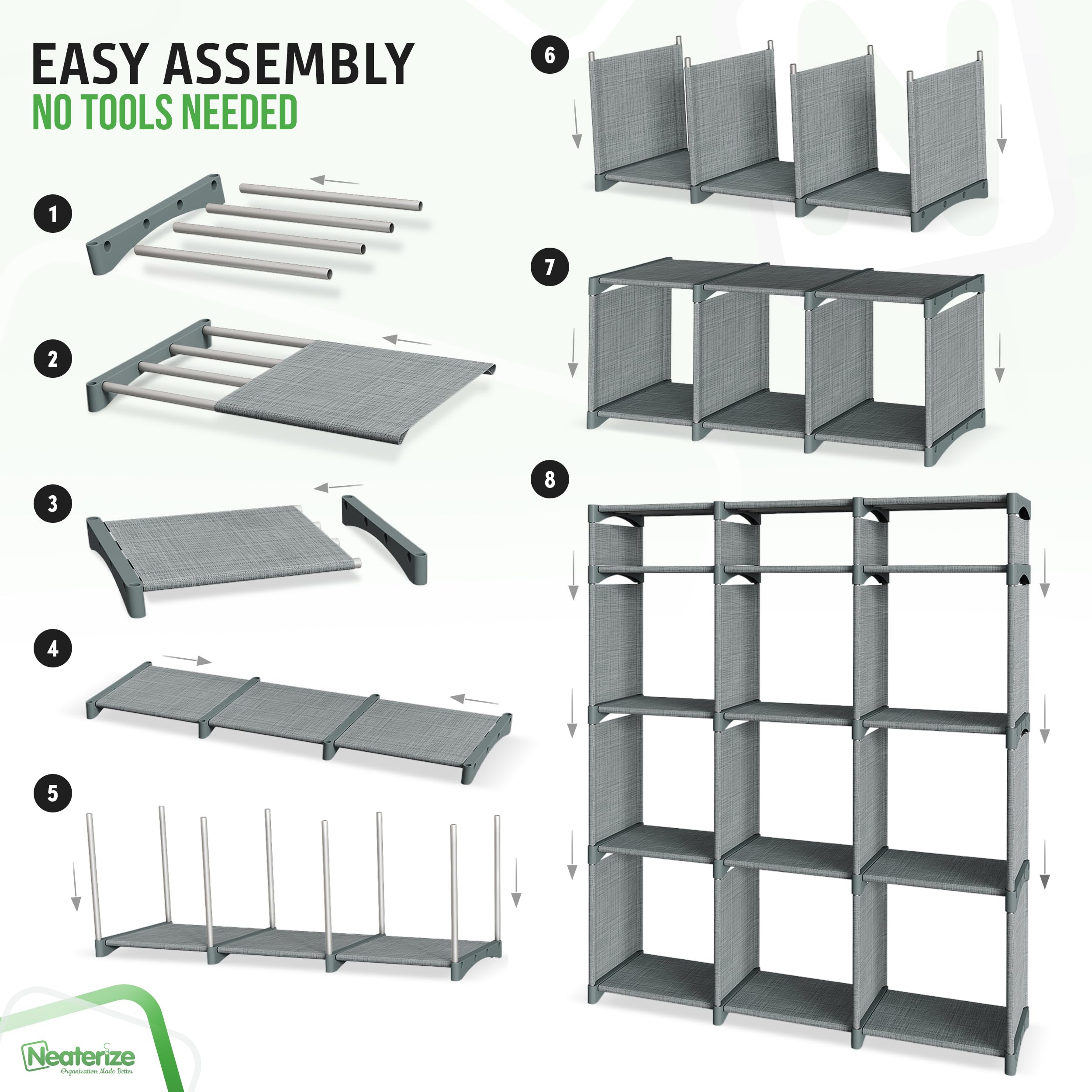 NEATERIZE multi-functional storage unit suitable for clothes and toys.