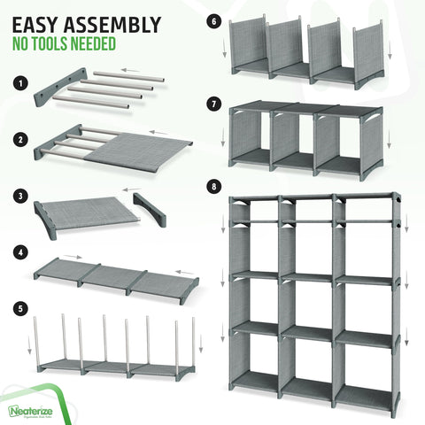 NEATERIZE multi-functional storage unit suitable for clothes and toys.