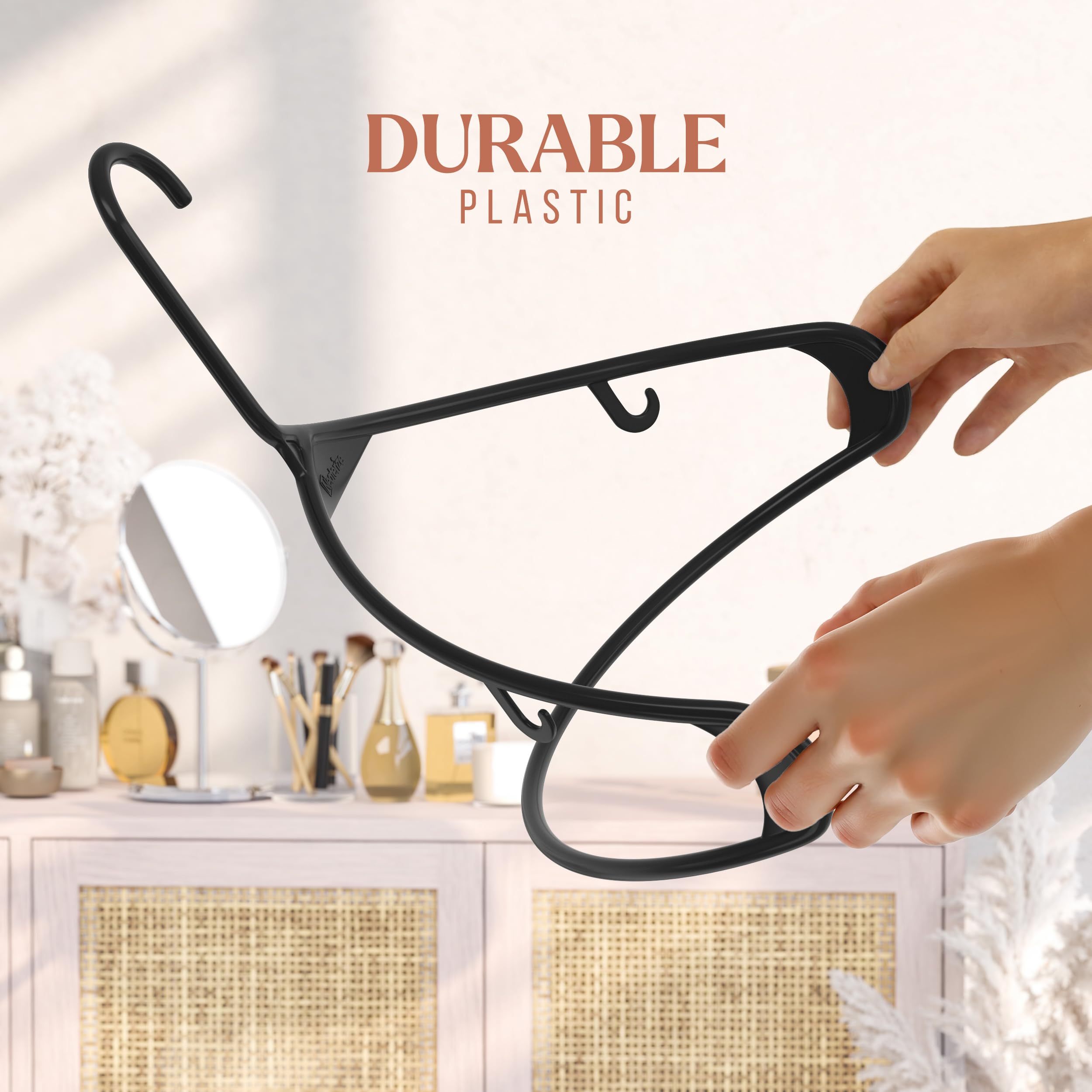 NEATERIZE hangers include air-drying hooks for delicate garments and accessories.
